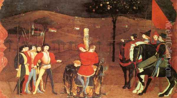 Miracle of the Desecrated Host (Scene 5) 1465-69 Oil Painting - Paolo Uccello