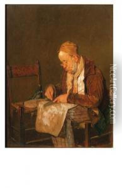 The Shoemaker Oil Painting - Giuseppe Costantini