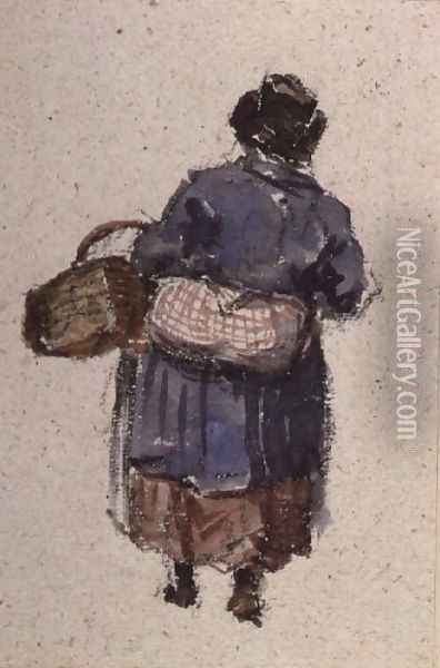 A Welsh Woman Oil Painting - David Cox