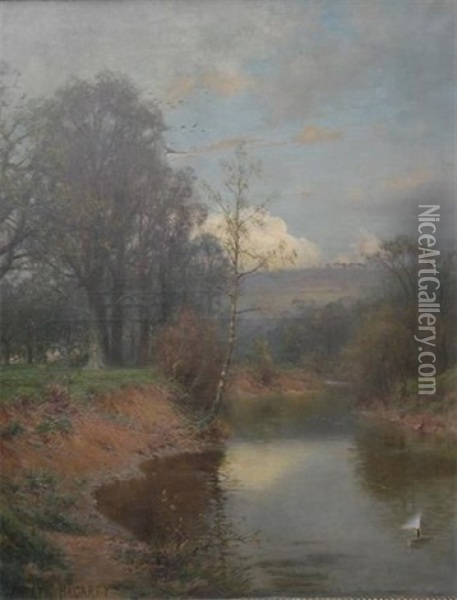 Nature's Mirror, On The Monnow Above Monmouth Oil Painting - Parker Hagarty