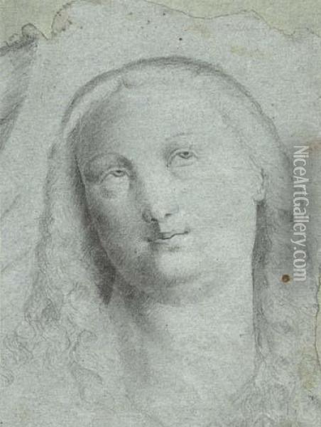 Head Of A Woman Looking Up Oil Painting - Gaudenzio Ferrari