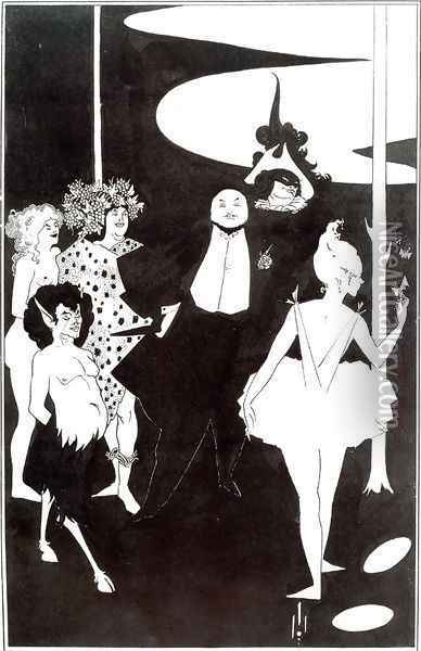 Design for the Frontispiece to 'Plays' by John Davidson Oil Painting - Aubrey Vincent Beardsley