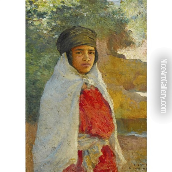 Portrat Einer Jungen Orientalin Oil Painting - Alphonse Etienne Dinet