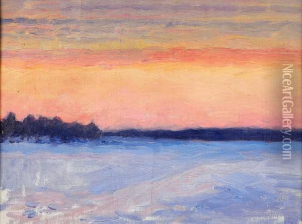 Vinterlandskap Oil Painting - Bruno Andreas Liljefors