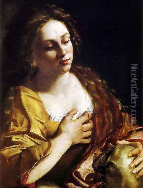 Penitent Magdalene Oil Painting - Artemisia Gentileschi