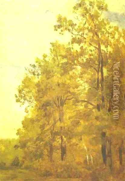 Edge of a Forest Study 1882 Oil Painting - Isaak Ilyich Levitan