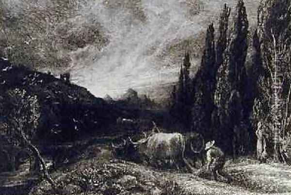 The Early Ploughman, 1861-79 Oil Painting - Samuel Palmer