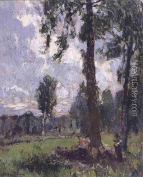 Landschap Met Houthakkers Oil Painting - Pieter Gorus