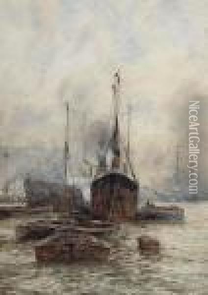 Off Woolwich, London Oil Painting - William Harrison Scarborough