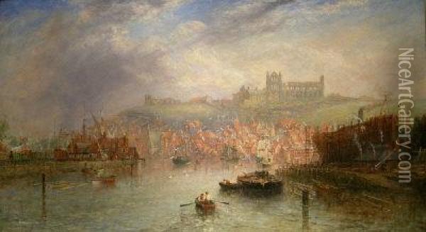 Whitby From Whitehall Shipyard Oil Painting - Richard Weatherill