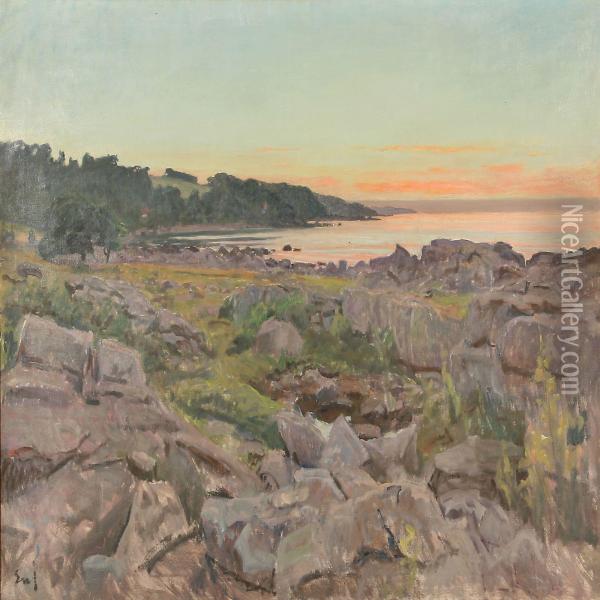 Coast Of Bornholm Oil Painting - Erik William Johnson