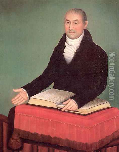 Reverend Jonas Coe 1820 Oil Painting - Ammi Phillips