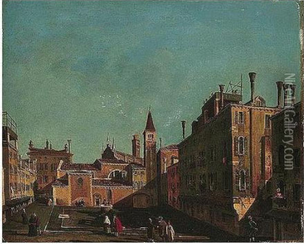 Venice, A View Of The Campo S. Stefanin Oil Painting - (Giovanni Antonio Canal) Canaletto