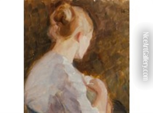 Lady In Profile Oil Painting - Hanna Frosterus Segerstrale