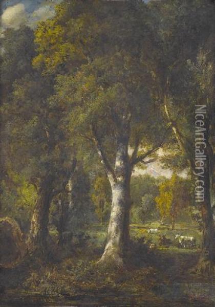 Waldlichtung Mit Kuhen Oil Painting - Narcisse-Virgile D Az De La Pena