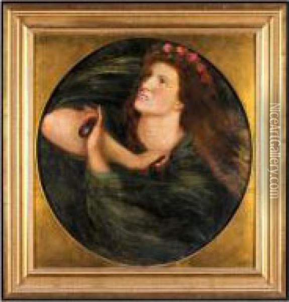 La Castagnetta Oil Painting - Dante Gabriel Rossetti