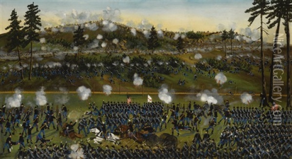 Battle Of Kennesaw Mountain Oil Painting - Ernest Hupenden