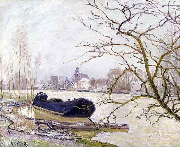The Loing at High Water Oil Painting - Alfred Sisley