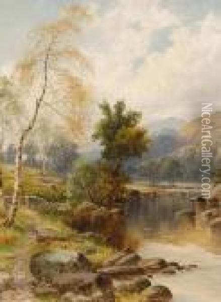 On The Mawdach, Dolgelley Oil Painting - William Henry Mander