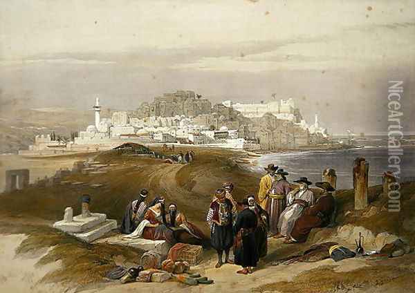 Jaffa, ancient Joppa, April 16th 1839, plate 61 from Volume II of The Holy Land, engraved by Louis Haghe 1806-85 pub. 1843 Oil Painting - David Roberts