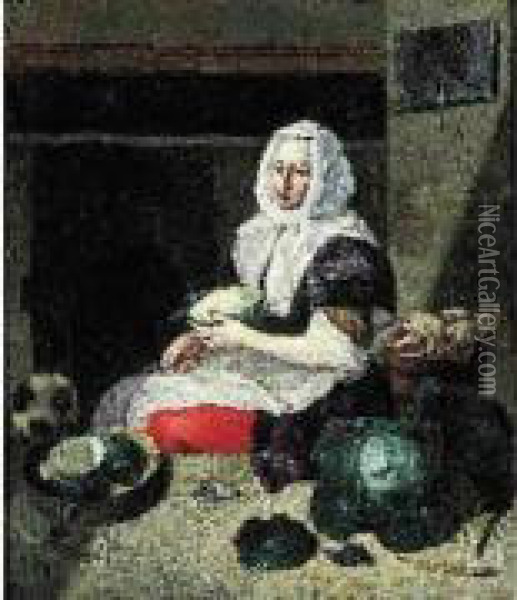 La Cuisiniere Oil Painting - Hendrick Van Der Burgh