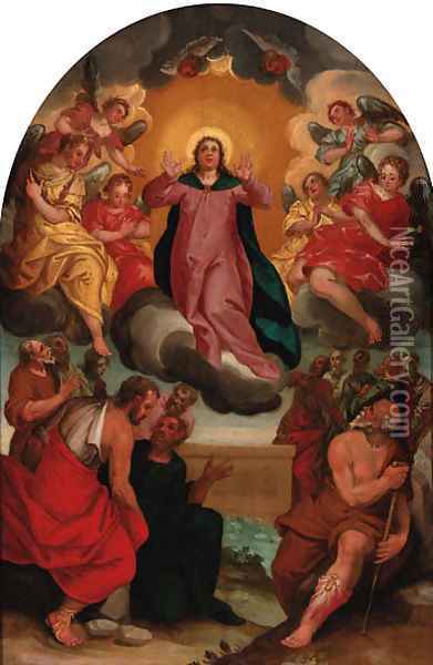 The Assumption of the Virgin Oil Painting - Hans Rottenhammer