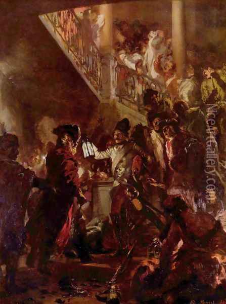 Bonsoir, Messieurs! (Frederick the Great in Lissa) Oil Painting - Adolph von Menzel