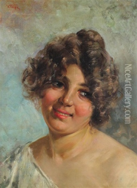 Portrait Of A Woman Oil Painting - Vincenzo Volpe