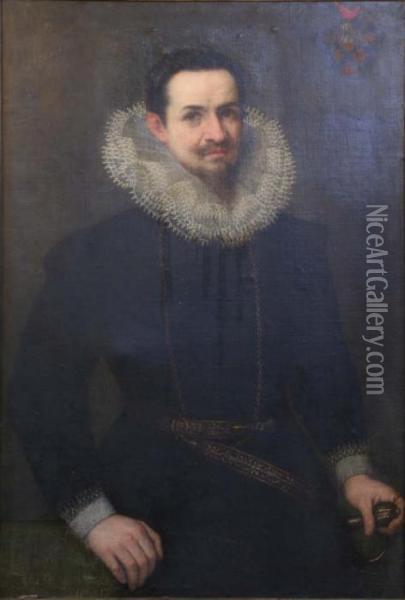 Portrait Of A Nobleman Dated 1599 41 X 28in Oil Painting - Frans Pourbus