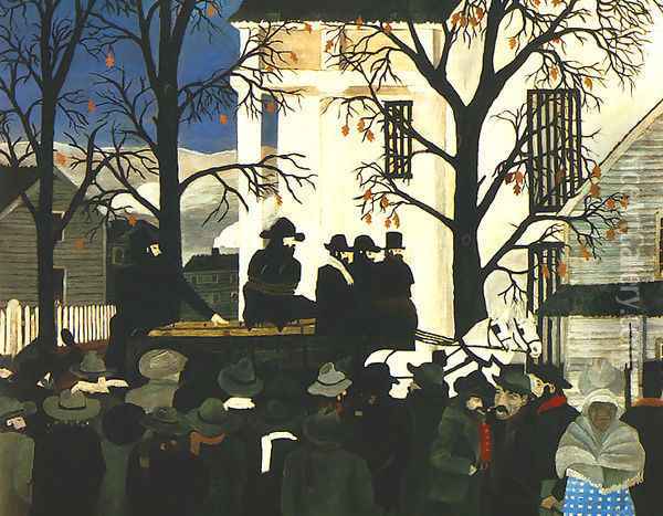 John Brown Going to His Hanging Oil Painting - Horace Pippin