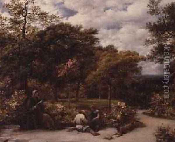 My Garden at Redhill 1859 Oil Painting - John Linnell