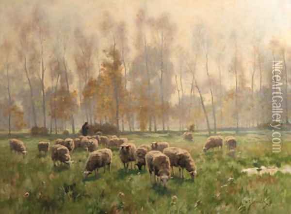 A shepherd and flock Oil Painting - Willem II Steelink
