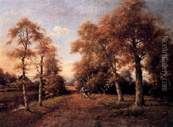 The Forest Track Oil Painting - Adriaan Marinus Geyp