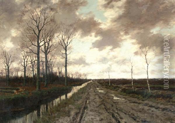 Landschap Met Zandweg Oil Painting - Arnold Marc Gorter