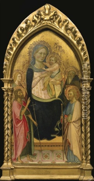 Madonna And Child With Four Saints Oil Painting - Ventura Di Moro