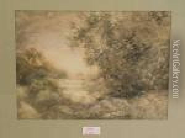 Landschaft Am Bach Oil Painting - Jean-Baptiste-Camille Corot