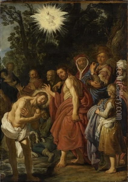 Die Taufe Christi Oil Painting - Pieter Lastman