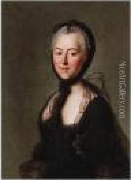 Portrait Of Catherine The Great In Mourning Oil Painting - Pietro Antonio Rotari