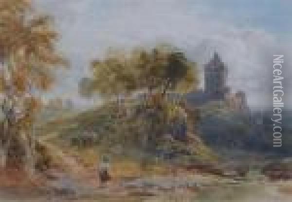Neidpath Castle Oil Painting - William Leighton Leitch
