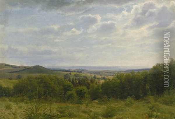 Spatsommerliche Landschaft Auf Nordseeland Oil Painting - Anton (Claus) Kolle