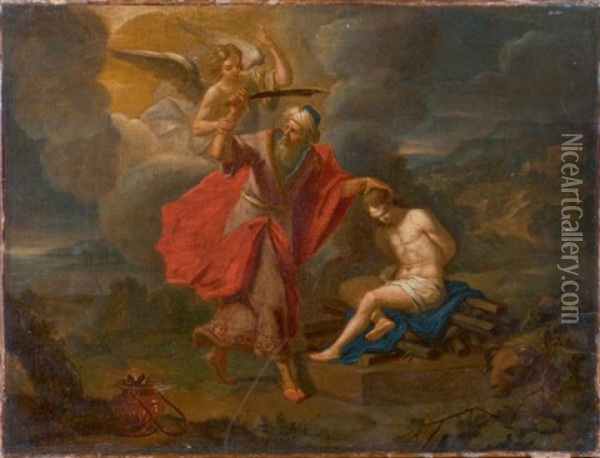 Le Sacrifice D'isaac Oil Painting - Pierre Bergaigne