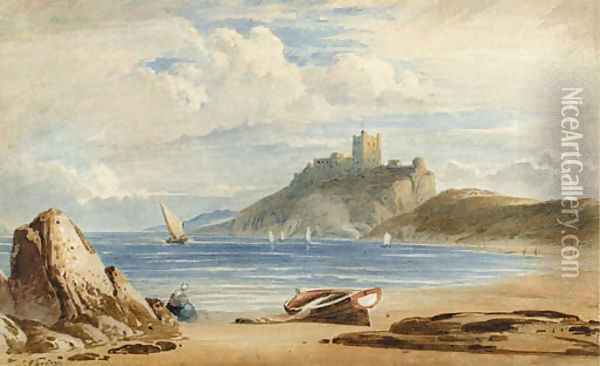 Bamburgh Castle, Northumberland Oil Painting - John Varley
