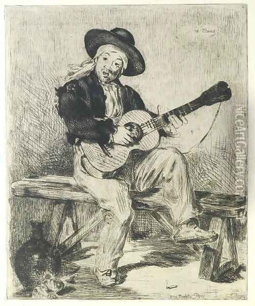Le Chanteur Espagnol (Le Guitarero) Oil Painting - Edouard Manet