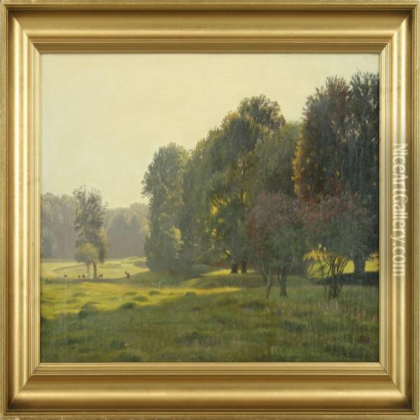Landscape Fromdyrehaven Oil Painting - Niels Fristrup