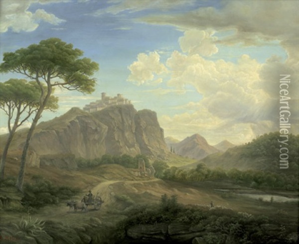 Landschaft Bei Civitella Oil Painting - A. Keller