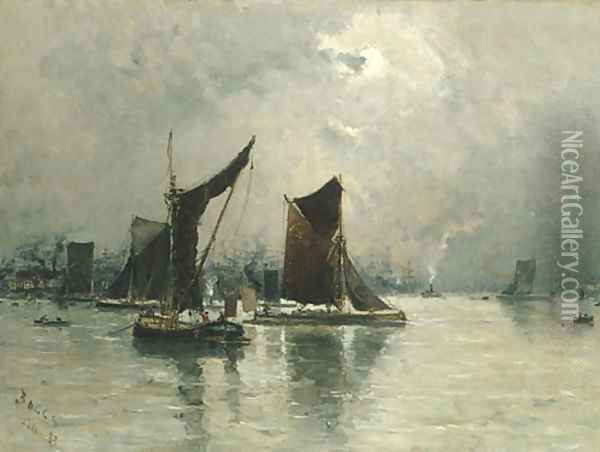 On the Thames 1883 Oil Painting - Frank Myers Boggs
