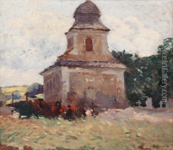 Church In Kameni?ky Oil Painting - Antonin Slavicek