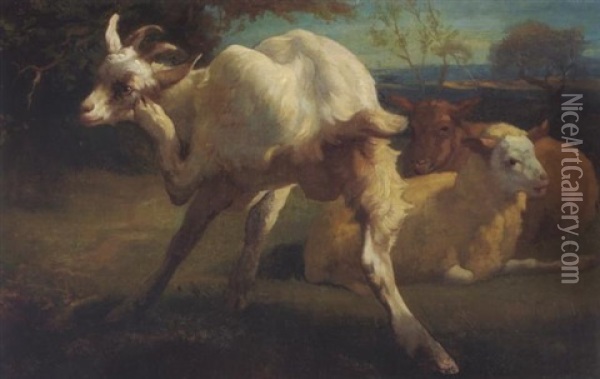 Ziege Und Schaf In Landschaft Oil Painting - Filippo Palizzi