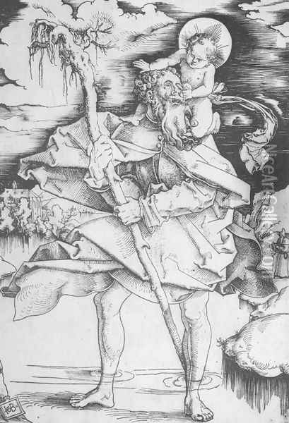 St Christopher 1514 Oil Painting - Hans Baldung Grien
