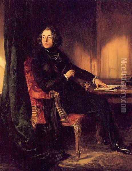 Charles Dickens 1839 Oil Painting - Daniel Maclise